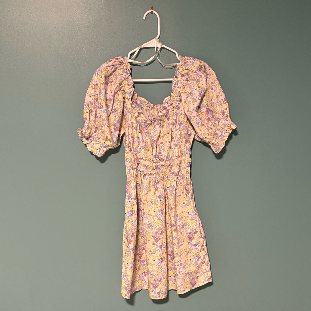 Levi’s Floral Cotton Puff Sleeve Dress w/ pockets